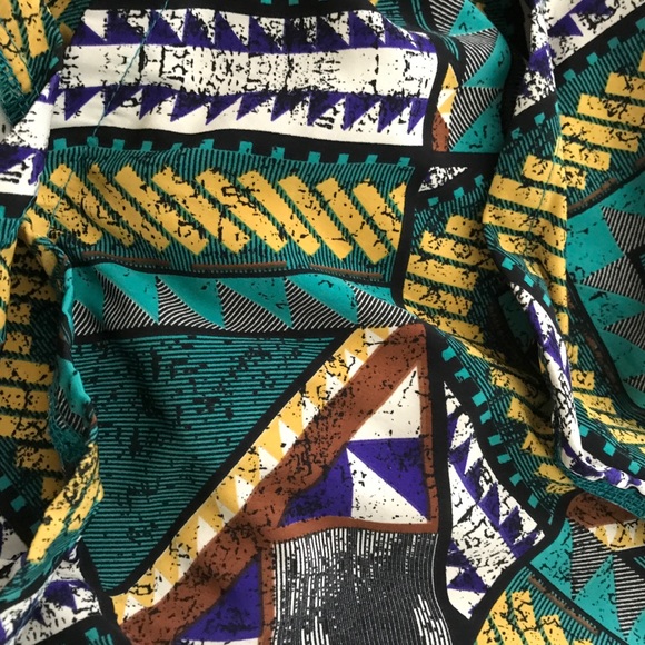 Green and Yellow Geometric Cocktail Party Dress - Picture 5 of 9